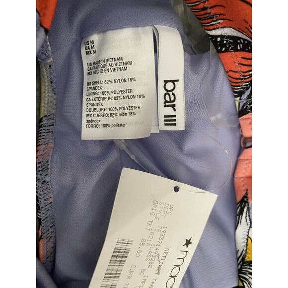 NWT Barr III Size Med High Neck Cutout One Pc Twist Strap Colorful Wild Topic - Picture 10 of 10